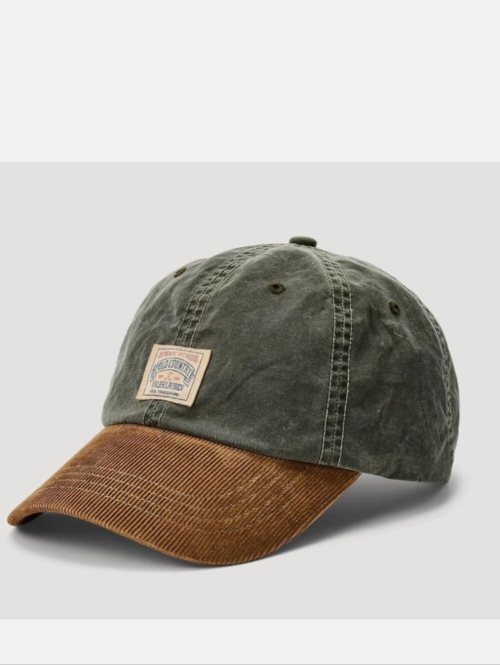 Polo Ralph Lauren Men’s Polo Country Oilcloth/Waxed Ball Cap With Corduroy Bill